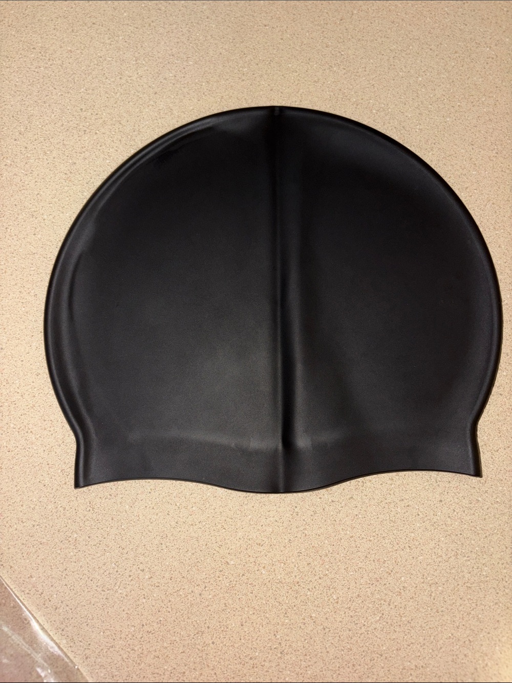 Men's Black Swim Cap - Classic Silicone Design